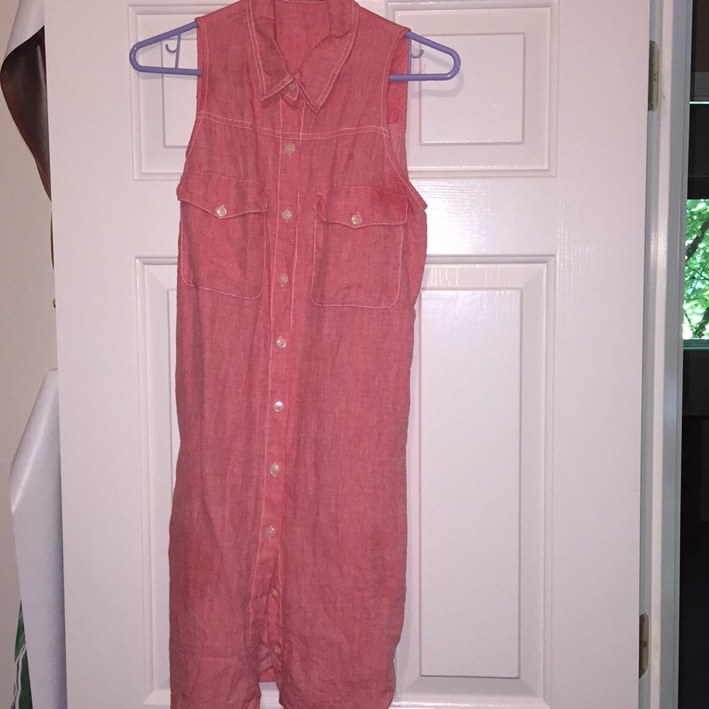 Sleeveless Summer Shirt Dress